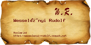 Wesselényi Rudolf névjegykártya